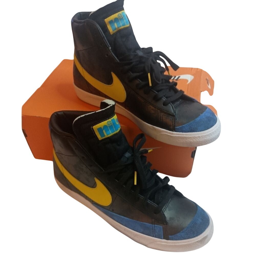 Nike Blazer Peace Love Basketball Black Yellow Shoes SKUCH026‎